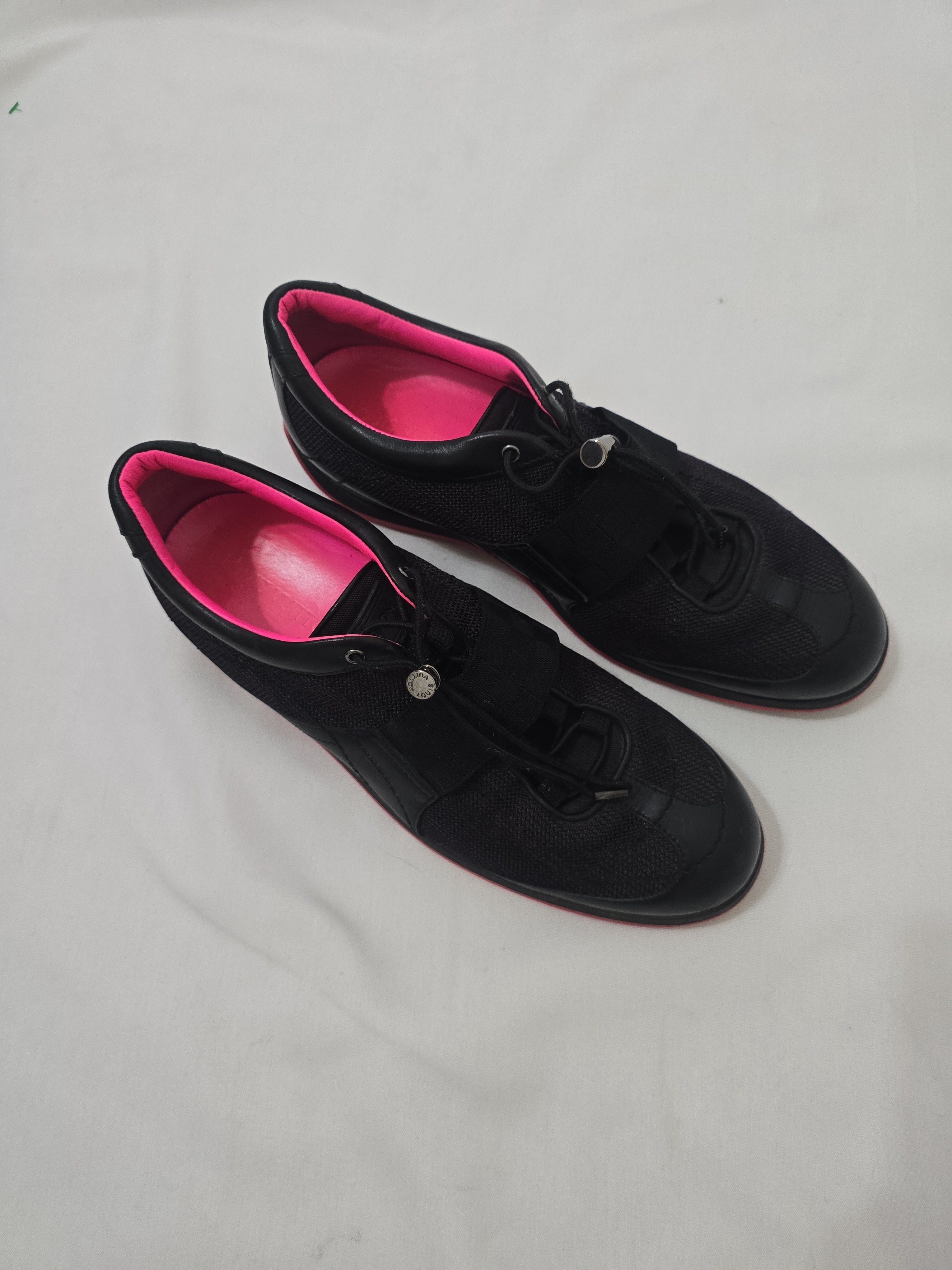 Louis Vuitton Black Sneakers With Pink Lining 9.5
